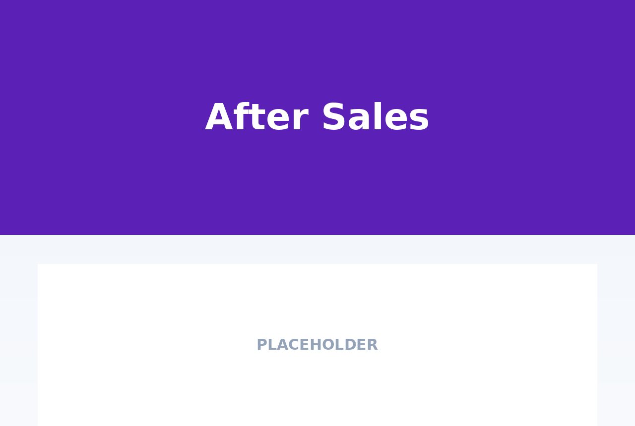 After-sales Service - The order is closed only when the issue is closed.